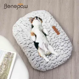 Benepaw Sonbahar Kış Sıcak Köpek Yatağı Yumuşak Konforlu Kalın Peluş Antislip Puppy Pet Mat Yastığı Küçük Orta Büyük Köpekler Kediler 210401