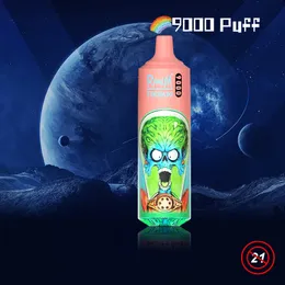 r 및 m 토네이도 9000 E 담배 원래 Fumot randm RGB 라이트 메쉬 코일 토네이도 9000 퍼프 일회용 vape 펜