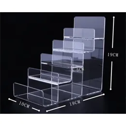 5-layers Acrylic Wallet Display Stand Purse Holder fashion phone cosmetics jewelry shelf Nail polish display rack T200413