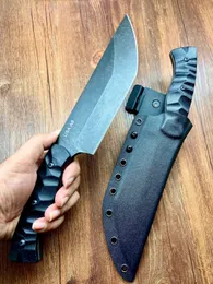 High Quality 2022 TK Survival Straight Knife A8 Black Stone Wash Blade G10 Handle Fixed Blade Knives With Kydex