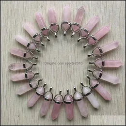 Arts And Crafts Natural Stone Rose Quartz Shape Charms Point Chakra Pendants For Jewelry Making Wholesale Sier Gol Sports2010 Dh9Gd