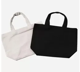 2 Size White/black Blank pattern Canvas Shopping Bags Eco Reusable Foldable Shoulder Bag Handbag Tote Cotton Tote Bag