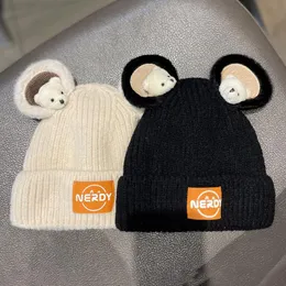 Beanie/Skull Caps Sweet And Cute Japanese Knitted Hat Wild Warm Hooded Cartoon Bear Woolen Female Autumn Winter Beanies Designer HatsBeanie/