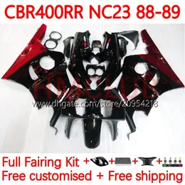 Body Kit For HONDA 400CC CBR400 RR NC23 CBR 400 RR CC NC29 88-99 Bodywork 130No.3 CBR400RR 88 89 90 91 92 93 CBR 400RR 1988 1989 1990 1991 1992 1993 OEM Fairing red flames