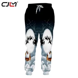 Winter Christmas Man Animal Pants 3D Printed Moon och Elk Harajuku Mens Selling 6xl Sweatpants 220623