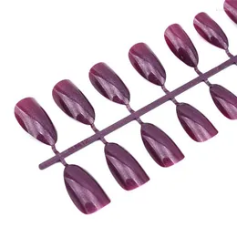 Nail Art Equipment 24pcs/Sheet Matte Fake Pointy Strong Extension Detachable Tips Manicure Press On False Nails Prud22