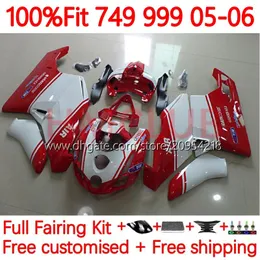 Motorcycle Bodys For DUCATI 749-999 749S 999S 749 999 03 04 05 06 ABS Bodywork 166No.22 749 999 S R 2003 2004 2005 2006 749R 999R 2003-2006 OEM Fairing Kit white red