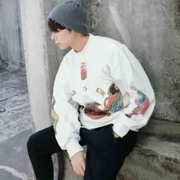 Venda quente Designer Sweater Kanyew Moletom 3D Impressão American Street Hip-hop Solto Suéteres de mangas compridas Oversize Homens e mulheres jaqueta 012