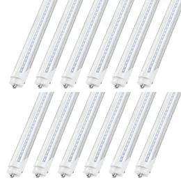 US Stock T8 LED Tube Light 8ft en rad enkelstift FA8 Fluorescerande lampor 45W Kall vit transparent omslagsbutik Kontors garage belysning