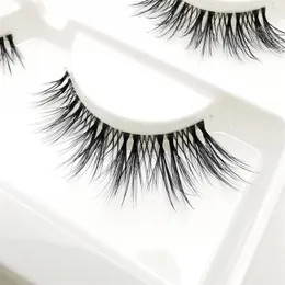 Hbzgtlad 3 пары невидимая полоса прозрачная 3D Mink Furs Lashes Natural Long Wispy False Enselashes Prewezers 220524