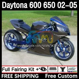 Daytona650 Daytona600 2002-2005 차체 7dh.196 Daytona 650 600 CC 600cc 650cc 02 03 04 05 Daytona 600 2002 2003 2004 2005 2005 ABS 페어링 키트 검은 색