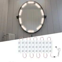 USB Mirror vidhäftande lysdioder Vanity utgör ljus 10ft Ultra Bright White LED -induktion Touch Control Lamp -remsor