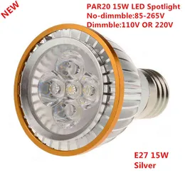 1st Factory Sale LED Par20 lampor E27 15W 5*3W varm vit/kall vit/ren vit 110V 220V Dimble LED P20 Spotlights Lamps H220428