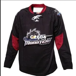 Chen37 Real Men echte Vollstickerei Passen Sie das AHL Cleveland Lake Erie Monsters Hockey-Trikot an oder benutzerdefinierten Namen oder Nummer