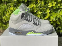 Newest Athletic 5 Shoes Silver Green Bean Flint Grey 5S Mens Outdoor Sports Sneakers With Original Box US7-13