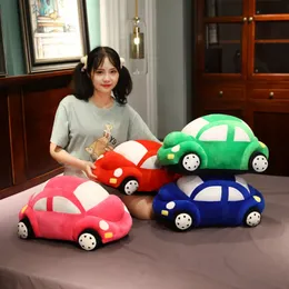 30-45CM Cute 4 Colors Cartoon Car Model Stuffed Plush Toys Children Kids Boys Gift Kawaii Car Shaped Cushion Pillow Birthday Gifts LA438