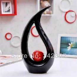 Vase de cerámica de forma de agua moderna para decoración del hogar Jarrón de mesa rojo color blanco color blanco opción263k