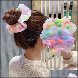 Hair Accessories Tools Products Girls Candy Color Scrunchie Elastic Hairband Ponytail Holder Rope Rubber Band Headband 20Pcs Drop Delivery