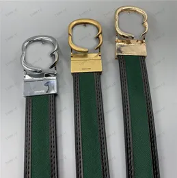Cintura di design di lusso per uomo donna lettere di marca patchwork verde e rosso tela fibbia in oro stilisti cinture larghezza 3,3 cm