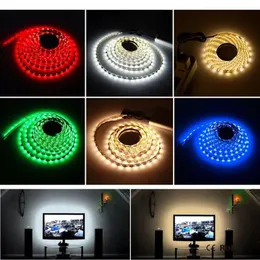Remsor USB LED 2835 Vit varm TIRA Strip Light för TV bakgrundsbelysning Tejp Hemdekorlampa 1-5 m Standledd