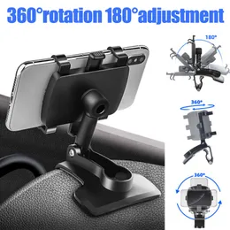 Universal Dashboard Car Phone Holder Easy Clip Mount Stand GPS Display Bracket Cellphone Support Stand för iPhone Samsung Xiaomi