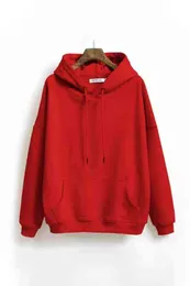 2021 mode Übergroße Hoodies Frauen Capuchon Katoenen Dikker Warme Losse Hoodie Frauen Sweatshirts Dame M-XXL T220726