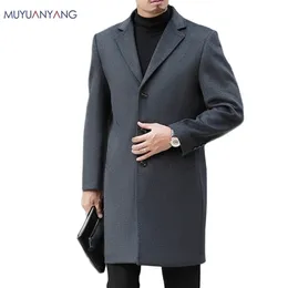 Mu Yuan Yang Brand Men Wool Blends Coats Autumn Winter Solid Color High Quality s Luxurious Coat LJ201106