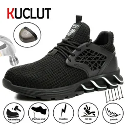 Kuclut Light and Comforty Mens Steel Toe Stabe Safty Safety Saverable Summer Construction Work Shoes Y200915