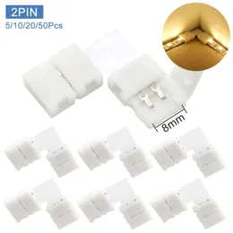 Other Lighting Accessories 8mm 2PIN L Shape Connector For Connecting Solderless Corner Right Angle 3528 2835 Single Color LED Strip Light 5/