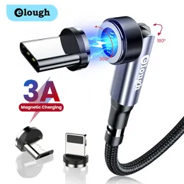 Elough 540 Drehen Magnetisches Kabel 3A Schnelle Lade Micro USB Typ C Kabel Für iPhone Xiaomi Magnetische Ladegerät Telefon Daten USB Kabel