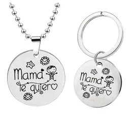 mama te quiera Metal Letter Key Chain Rings for Men Women Car Keys Ring Pendant thank you mother's day birthday Gift Wholesale stainless steel