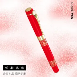 High-End Business Metal Gift Signature Ballpoint Pen Student Pen Ink Sac Dipped in Water Roller Set