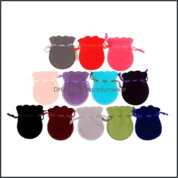 Wholesale 100Pcs/Lot 7X9Cm 15 Colors Flannel Bag Pouch For Bead Charm Bracelet Birthday Gift Women Original Jewelry Mini Cute Gourd Drop Del