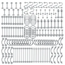 150pcs الفولاذ المقاوم للصدأ 20G 14G 16G شفة الغضروف