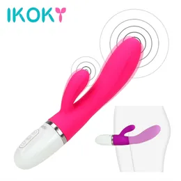 IKOKY G-spot Massaggio Vibratore Dual Vibration 10 Velocità giocattoli sexy per donna Clitoride impermeabile Stimolare AV Stick Prodotti per adulti