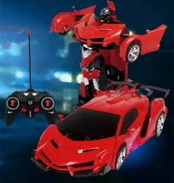Wholesale Rc Deformed Electric/RC Car toys 2 In 1 Remote Control Transformation Robot Model Battle Toy Gift Boy Birthday