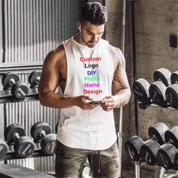 Design Marke/Bild Custom Customized Print Workout Tank Top Männer Gym Bodybuilding Fitness Singuletts Muskel Ärmelloses Shirt 220607