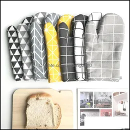 Oven Mitts Bakeware Kitchen Dining Bar Home Garden Ll Baking Ovengloves 7 Color Durable Microwave Heating Proof Resist Dhjin
