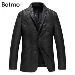 Batmo 2020 Ny ankomst Spring High Quality Sheepskin Real Leather Jackets Men Slim Leather Blazer Men Size L LJ201029