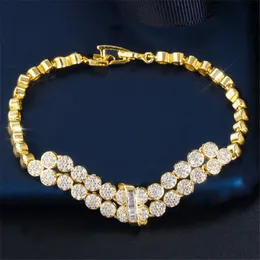 18K guld charm armband designer aaa cubic zirconia armband södra amerikanska vita cz runda koppar armband smycken lyxiga armband för kvinnor gåva allergi gratis