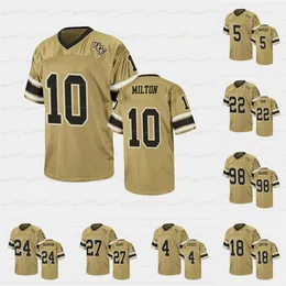 A3740 UCF Knights Custom Gold Football Jersey McKenzie Milton Blake Bortles Dillon Gabriel Richie Grant Greg McCrae Marlon Williams Damarius Good