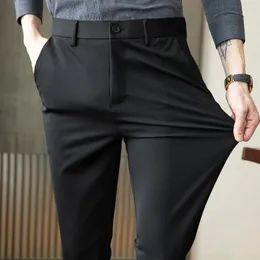 Men's Suits & Blazers Spring Summer Korean Slim Fit Stretched Suit Pants For Men Clothing 2022 Business Office Trousers Formal Wear Pantalon