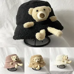 Berets Berets Outono e Inverno Senhoras Panamá Chapéu Bonito Urso Flat Top Pescador Ao Ar Livre Sombra Quente Homens Mulheres Férias HatBerets