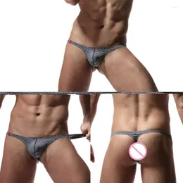 Mutande Sexy Intimo uomo Cotone T-back Tanga Slip Bulge Pouch Traspirante Perizoma Uomo Slip Homme Mutandine Erotico