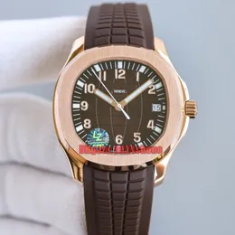 7 Stili Orologi di alta qualità 5167R-001 40mm Oro rosa Cal.324 S C Orologio da uomo automatico Quadrante marrone Cinturino in caucciù Orologi da polso sportivi da uomo