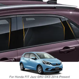 6pcs Car Window Center СИЛЛА СИКЛА СТИКЕР ПВХ ТРИМНА против Стрема для Honda Fit Jazz GR3 GK5 2014-Present Внешние аксессуары