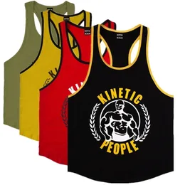 Gym Tank Tops Sleeveless Shirt Men Bodybuilding Fitness Workout Cotton Print Singlet Stringer Male Summer Casual Vest Plus size 220618