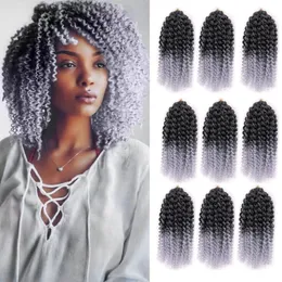 LANS MARLYBOB CROCHET CHIED ACCAPPA CASCIALE 8 pollici Twist Short Afro Kinky Curly Braids Ombre Synthetic Water Wave Extension per le donne LS05