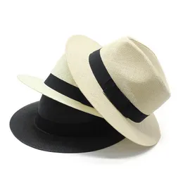 Berretti Fedora estivi Panama Jazz Hat Cappelli da sole per donna Uomo Beach Paglia Uomo Protezione UV Cap Chapeau FemmeBerets