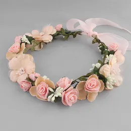 Headpieces Boho Wreath For Women Girl Floral Tiaras And Crowns Bride Noiva Bridal Wedding Garland Hair JewelryHeadpieces